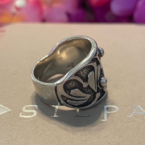 Silpada Floral Vine Holy Trinity Sterling Silver Ring R1686 Size 11 - Picture 7 of 11